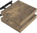 Półka wisząca ścienna płyta MDF Woltu 22,9 x 25 cm odcienie brązu