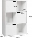 Regał na książki zabawki Woltu 6 półek 60 x 90 x 29 cm biały