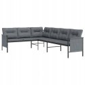 SOFA NAROŻNA Ogrodowa, antracytowa, stal i textilene