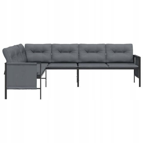 SOFA NAROŻNA Ogrodowa, antracytowa, stal i textilene SOFA NAROŻNA Ogrodowa, antracytowa, stal i textilene