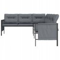 SOFA NAROŻNA Ogrodowa, antracytowa, stal i textilene