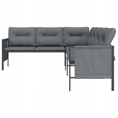 SOFA NAROŻNA Ogrodowa, antracytowa, stal i textilene SOFA NAROŻNA Ogrodowa, antracytowa, stal i textilene