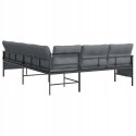 SOFA NAROŻNA Ogrodowa, antracytowa, stal i textilene