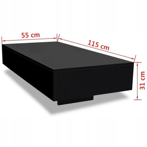 STOLIK KAWOWY vidaXL prostokątny 115 x 55 x 31 cm czarny STOLIK KAWOWY vidaXL prostokątny 115 x 55 x 31 cm czarny