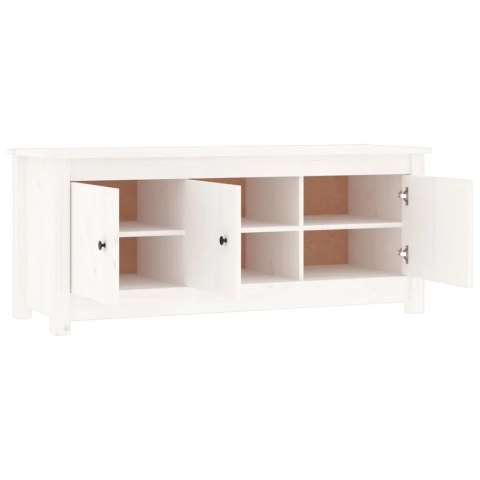 SZAFKA NA BUTY VidaXL biała, 110x38x45,5 cm, lite drewno sosnowe SZAFKA NA BUTY VidaXL biała, 110x38x45,5 cm, lite drewno sosnowe