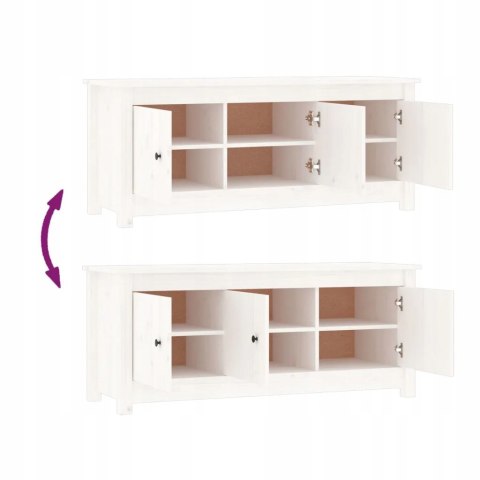SZAFKA NA BUTY VidaXL biała, 110x38x45,5 cm, lite drewno sosnowe SZAFKA NA BUTY VidaXL biała, 110x38x45,5 cm, lite drewno sosnowe