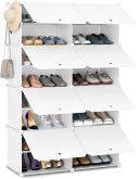 Szafka na buty Woltu 94 x 144 x 36,5 cm biały modułowa 8 półek