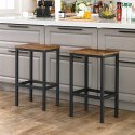 TABORETY HOKERY ZESTAW 2 SZT LOFT VINTAGE rustykalny brąz industrialne