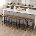 TABORETY HOKERY ZESTAW 2 SZT LOFT VINTAGE rustykalny brąz industrialne