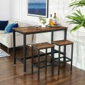 TABORETY HOKERY ZESTAW 2 SZT LOFT VINTAGE rustykalny brąz industrialne