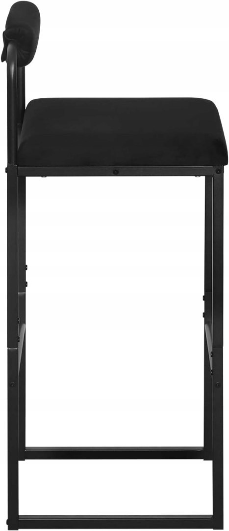 Taboret krzesła barowe zestaw 2 sztuk Woltu czarny, grafit 95,5 cm aksamit Taboret krzesła barowe zestaw 2 sztuk Woltu czarny, grafit 95,5 cm aksamit