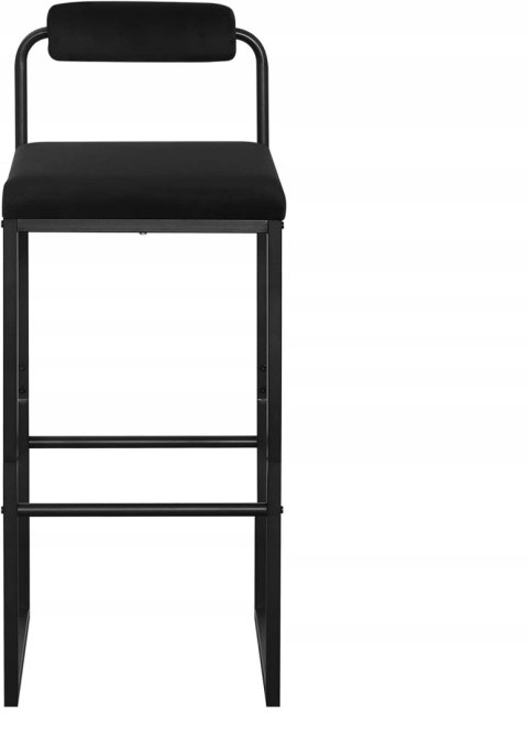 Taboret krzesła barowe zestaw 2 sztuk Woltu czarny, grafit 95,5 cm aksamit Taboret krzesła barowe zestaw 2 sztuk Woltu czarny, grafit 95,5 cm aksamit