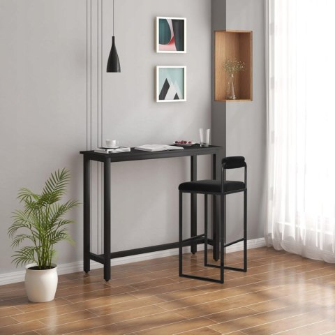 Taboret krzesła barowe zestaw 2 sztuk Woltu czarny, grafit 95,5 cm aksamit Taboret krzesła barowe zestaw 2 sztuk Woltu czarny, grafit 95,5 cm aksamit