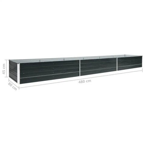 VidaXL PODWYŻSZONA DONICA z galwanizowanej stali 480x80x45 cm antracyt VidaXL PODWYŻSZONA DONICA z galwanizowanej stali 480x80x45 cm antracyt