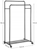 WIESZAK PODWÓJNY METAL GARDEROBA CZARNY KOŁA LOFT