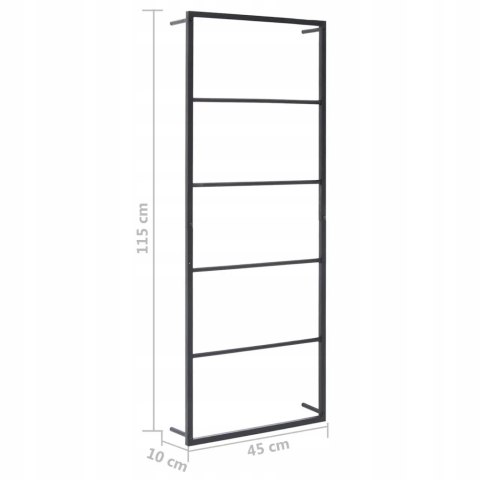 WIESZAK na ręczniki, czarny, 45x10x115 cm, stalowy WIESZAK na ręczniki, czarny, 45x10x115 cm, stalowy