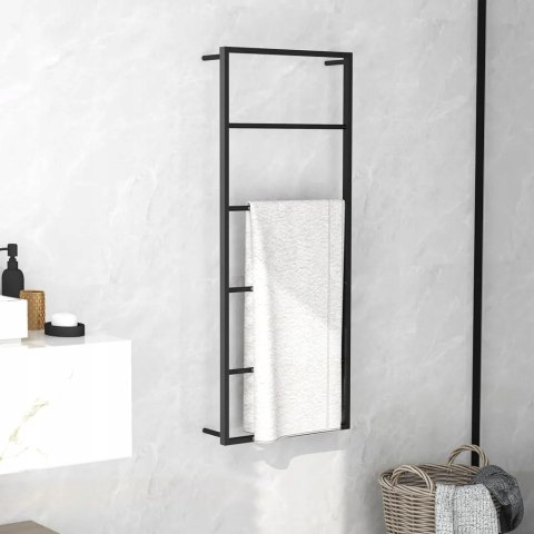 WIESZAK na ręczniki, czarny, 45x10x115 cm, stalowy WIESZAK na ręczniki, czarny, 45x10x115 cm, stalowy