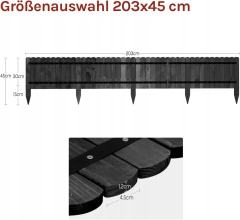 OBRZEŻE DREWNIANE palisada do rabat kwiatowych, trawników WOLTU OBRZEŻE DREWNIANE palisada do rabat kwiatowych, trawników WOLTU