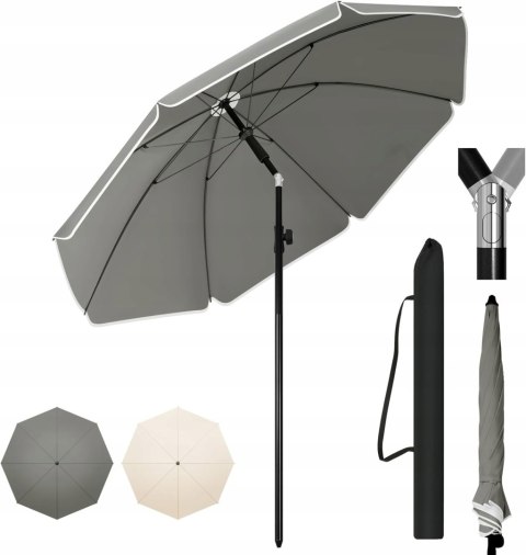 PARASOL OGRODOWY Woltu szary 135 x 175 cm PARASOL OGRODOWY Woltu szary 135 x 175 cm