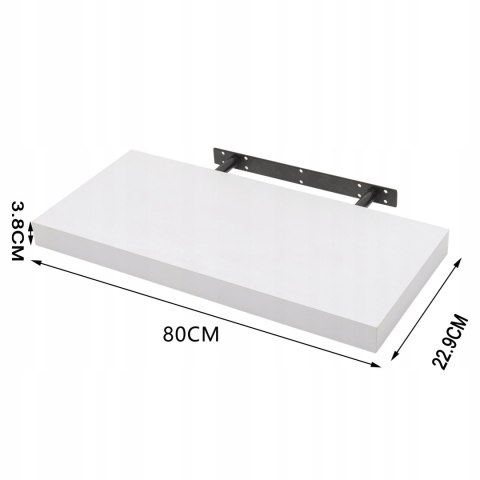 PÓŁKA WISZĄCA płyta MDF Woltu 80 x 22,9 cm biały PÓŁKA WISZĄCA płyta MDF Woltu 80 x 22,9 cm biały