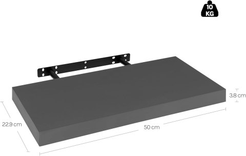 Półka płyta MDF Woltu 50 x 22,9 cm odcienie szarości Półka płyta MDF Woltu 50 x 22,9 cm odcienie szarości