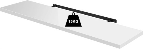 Półka ścienna, regał ścienny, wysoki połysk, biały 120cm Woltu Półka ścienna, regał ścienny, wysoki połysk, biały 120cm Woltu