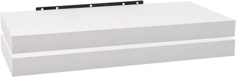 Półka ścienna wisząca zestaw 2 sztuk płyta MDF Woltu 70 x 23 cm biały Półka ścienna wisząca zestaw 2 sztuk płyta MDF Woltu 70 x 23 cm biały