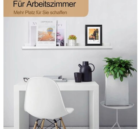 Półka wisząca pływająca płyta MDF Woltu 100 x 11 cm biały