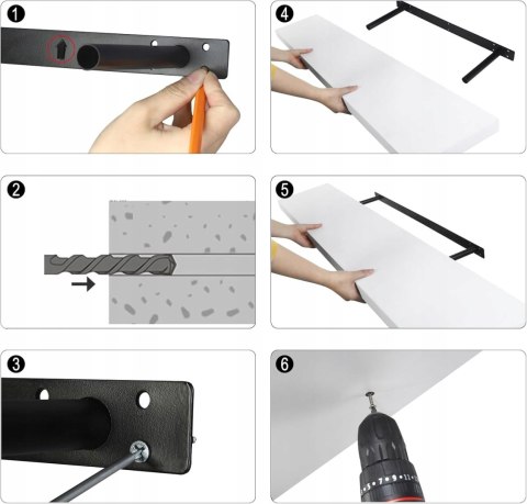 Półka wisząca ścienna płyta MDF eSituro 50 x 22,9 cm biały