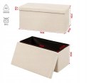 Pufa tapicerowana eSituro beżowy 76 x 37 x 38 cm ze schowkiem