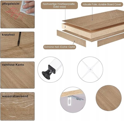 REGAŁ PÓŁKA na książki płyta MDF Woltu 60 x 28 cm dąb biały REGAŁ PÓŁKA na książki płyta MDF Woltu 60 x 28 cm dąb biały