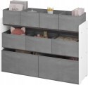 Regał, półka, organizer na zabawki, biały + szary, 92x60x30 cm sorter