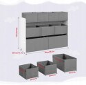 Regał, półka, organizer na zabawki, biały + szary, 92x60x30 cm sorter