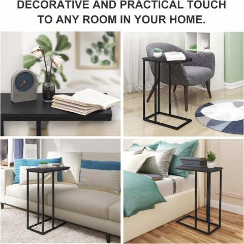 STOLIK BOCZNY pomocniczy Woltu prostokątny 25 x 45 x 63,5cm czarny