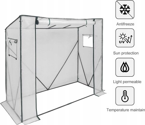 SZKLARNIA FOLIOWA 130 g/m2 półprzezroczysta wodoodporna 200x77x169 cm WOLTU