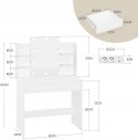 TALETKA Z ŻARÓWKAMI LED woltu 90 x 40 x 135 cm biała