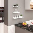 ZESTAW 3 PÓŁEK wiszących płyta MDF Woltu 60 x 10 cm biały