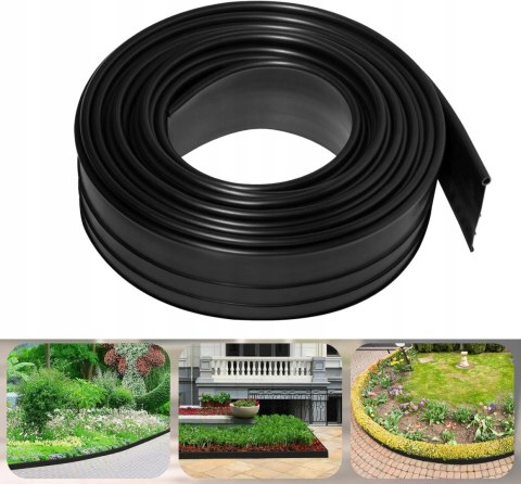 ELASTYCZNE OBRZEŻE trawnika z tworzywa sztucznego WOLTU 6m x 10cm czarne ELASTYCZNE OBRZEŻE trawnika z tworzywa sztucznego WOLTU 6m x 10cm czarne
