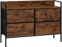 KOMODA Z 4 SZUFLADAMI z włókniny Woltu 100 x 29 x 69cm odcienie brązu