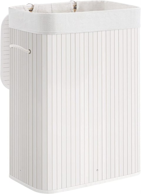 Kosz wolnostojący na pranie Songmics 72l biały bambusowy 40 x 30 x 60 cm Kosz wolnostojący na pranie Songmics 72l biały bambusowy 40 x 30 x 60 cm