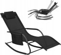 LEŻAK OGRODOWY bujany relaksacyjny ze zdejmowanym zagłówkiem WOLTU czarny