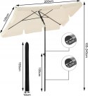 PARASOL OGRODOWY WOLTU 200 X 120 x 245cm beżowy