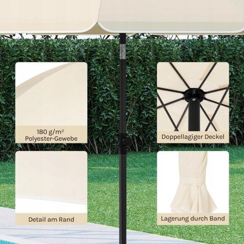 PARASOL PLAŻOWY ogrodowy tarasowy Woltu beżowy 155 cm PARASOL PLAŻOWY ogrodowy tarasowy Woltu beżowy 155 cm