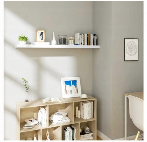 PÓŁKA ŚCIENNA lewitująca płyta MDF Woltu 70 x 22,9 cm biały