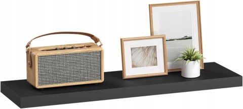PÓŁKA WISZĄCA lewitująca płyta MDF 80 x 23 cm eSituro czarna PÓŁKA WISZĄCA lewitująca płyta MDF 80 x 23 cm eSituro czarna