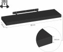 PÓŁKA WISZĄCA lewitująca płyta MDF 80 x 23 cm eSituro czarna