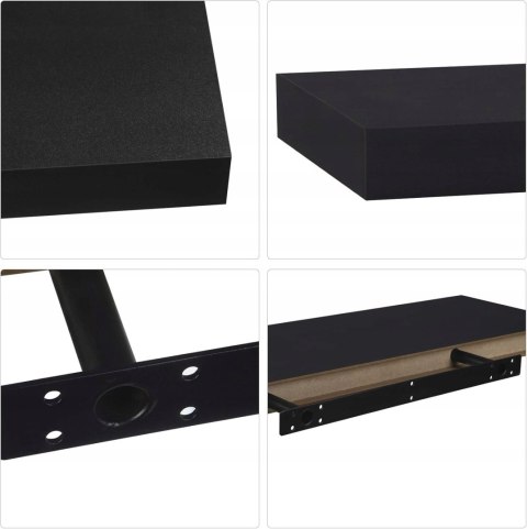 PÓŁKA WISZĄCA lewitująca płyta MDF 80 x 23 cm eSituro czarna PÓŁKA WISZĄCA lewitująca płyta MDF 80 x 23 cm eSituro czarna