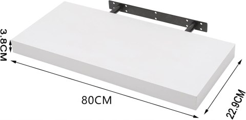 PÓŁKA WISZĄCA ścienna pływająca Woltu 80x23x3,8 cm Biały PÓŁKA WISZĄCA ścienna pływająca Woltu 80x23x3,8 cm Biały