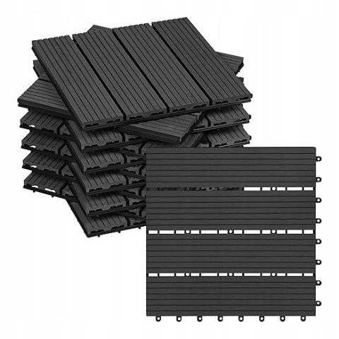 Płytki tarasowe WPC o wyglądzie drewna 11 sztuk 30 x 30 cm 11 kg Płytki tarasowe WPC o wyglądzie drewna 11 sztuk 30 x 30 cm 11 kg