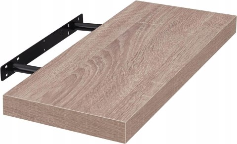 Półka ścienna wisząca pływająca płyta MDF Eugad 50 x 22,9 cm dąb naturalny Półka ścienna wisząca pływająca płyta MDF Eugad 50 x 22,9 cm dąb naturalny